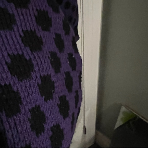 ❤️Knit sweater polka dot pattern purple black green - Picture 7 of 11